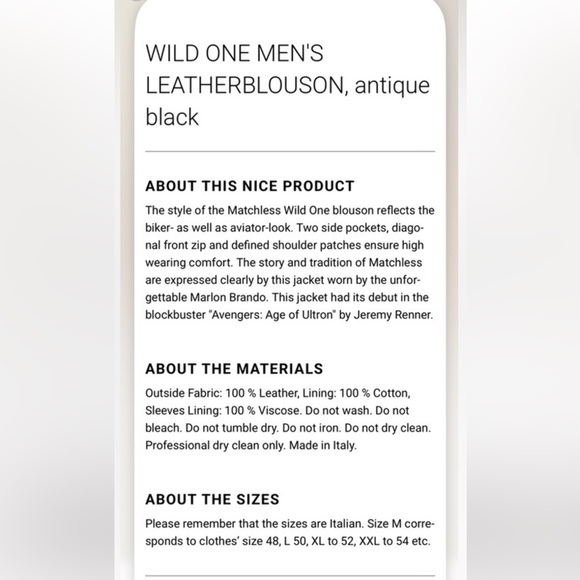 🇬🇧Matchless London 🇬🇧 luxurious “Wild One” perfecto leather jacket - Picture 6 of 16